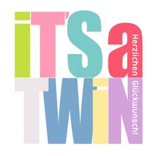 Glückwunschkarte 'It's a twin'