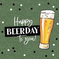Glückwunschkarte mit Bier 'Happy Beerday'