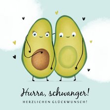 Glückwunschkarte schwanger Avocado