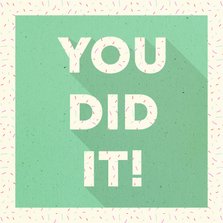 Glückwunschkarte 'You did it' grün