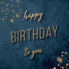 Glückwunschkarte zum Geburtstag blau "Happy Birthday"