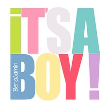 Glückwunschkarte zur Geburt It's a boy Typografie