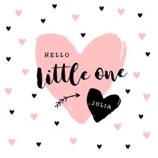 Glückwunschkarte zur Geburt Little one rosa Herz