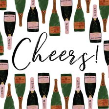 Grußkarte Geburtstag Cheers mit Champagner