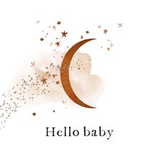 'Hello Baby' Glückwunschkarte Mond
