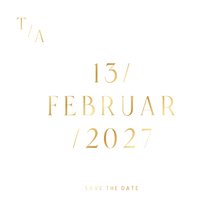 Hochzeit Save-the-Date-Karte Goldschrift minimalistisch