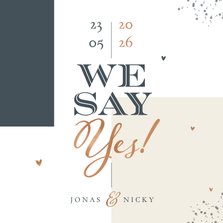 Hochzeitseinladung 'We say yes' grafisch