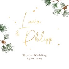 Hochzeitseinladung Winter Wedding Tannenzweige