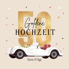 Karte Glückwunsch Goldene Hochzeit Oldtimer Cabrio