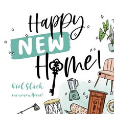 Karte Glückwunsch Umzug 'Happy New Home'