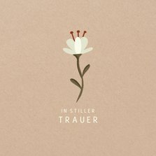 Karte 'In stiller Trauer' mit stilisierter Blume