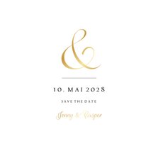 Klassische Save-our-Date-Karte Hochzeit gold Ampersand
