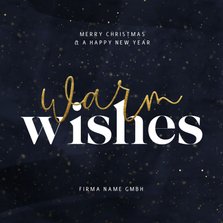 Kunden-Weihnachtskarte 'Warm wishes'