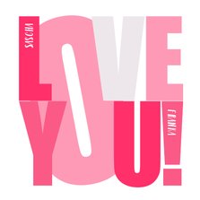 Love you Karte Text in pink
