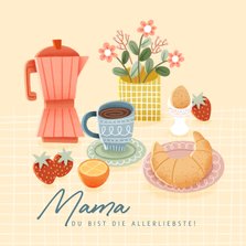 Muttertagskarte Frühstückstisch und Foto innen
