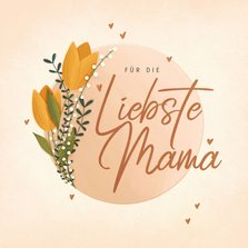 Muttertagskarte Liebste Mama mit Tulpen & Foto innen