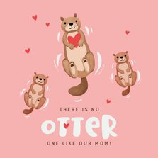 Muttertagskarte Otter mit zwei Kindern