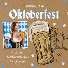 Oktoberfest-Karte Einladung Foto & Bier