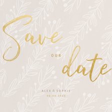 Save-our-Date-Karte zur Hochzeit feine Zweige