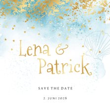 Save-the-Date-Karte Beachlook & Gold