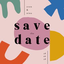 Save-the-Date-Karte Hochzeit 'Colourful Modern Art' 