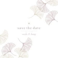 Save-the-Date-Karte Hochzeit Ginkgo pur & natürlich