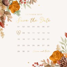 Save-the-Date-Karte Kalender Herbststimmung mit Gold