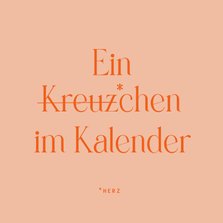 Save-the-Date-Karte witzig 'Kreuzchen im Kalender'
