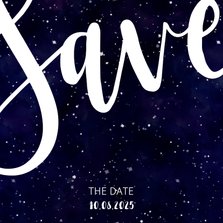 Save-the-Date-Karte zur Hochzeit im Galaxy Design
