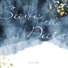 Save-the-Date-Karte zur Hochzeit mit Foto im Aquarelldesign