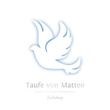 Taufkarte Einladung Taube und Silberschrift