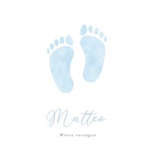 Trauerkarte Baby/Stillgeburt blaue Babyfüße