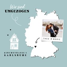Umzugskarte Deutschlandkarte mit Herz & Foto
