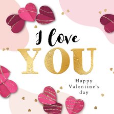 Valentinskarte 'I love you' mit Herzchen