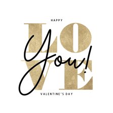 Valentinskarte Typografie 'Love You'
