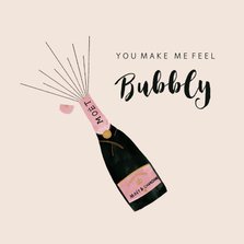 Valentinskarte 'You make me feel bubbly'