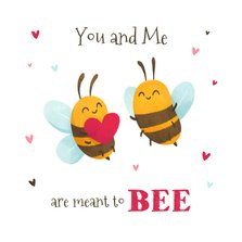 Valentinskarte zwei Bienen mit Herz