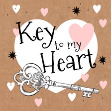 Valentinstag Grußkarte 'Key to my heart'
