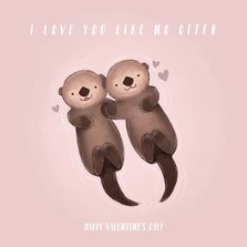 Valentinstag Karte Otter