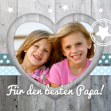 Vatertagskarte Holzlook Foto in Herz