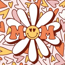 Vintage-Muttertagskarte Smileyblume MOM