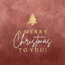 Weihnachtskarte Baum und Schrift in Goldoptik