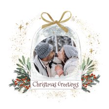 Weihnachtskarte 'Christmas Greetings' mit Foto