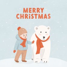 Weihnachtskarte Eisbär & Junge