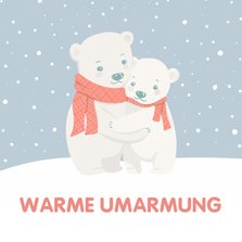 Weihnachtskarte Eisbären-Umarmung