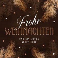 Weihnachtskarte Firma Tannenzweige und Sterne
