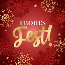 Weihnachtskarte 'Frohes Fest' Goldschrift