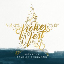 Weihnachtskarte "Frohes Fest" mit Stern