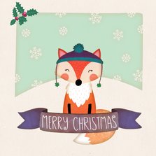Weihnachtskarte Fuchs mit Wintermütze
