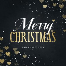 Weihnachtskarte für Mitarbeiter 'Merry Christmas' Herzen